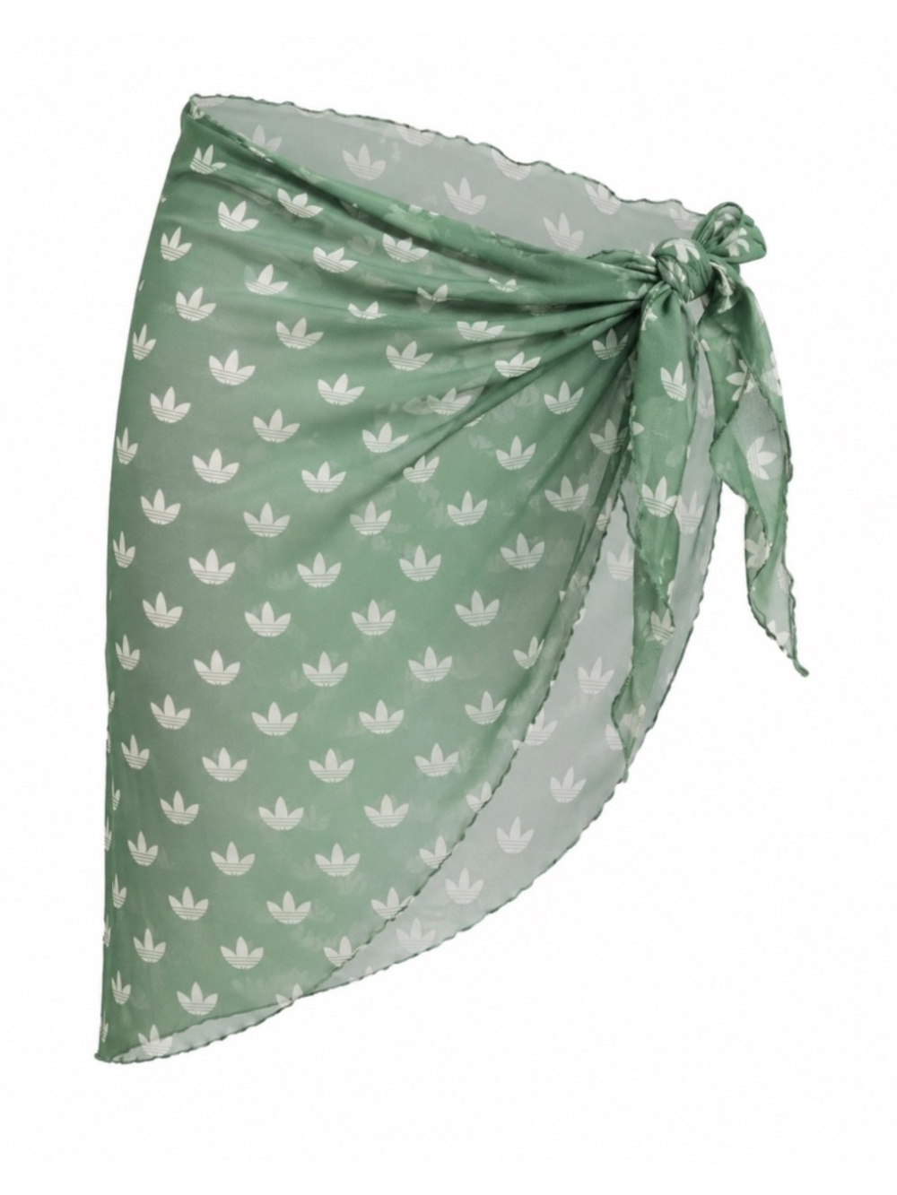 Adidas Originals IY1531 Trefoil Monogram Mesh Sarong Skirt Scarf Cover Up Green